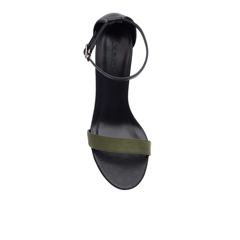 Giày xăng đan gót nhọn 7cm quai ngang phối màu SD07029