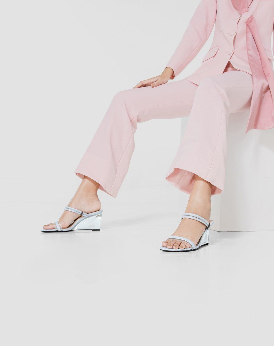 Giày sandal xuồng quai mũi ngang phối pvc