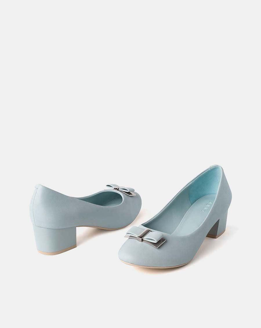 Giày cao gót 5cm mũi tròn phối nơ CG05059