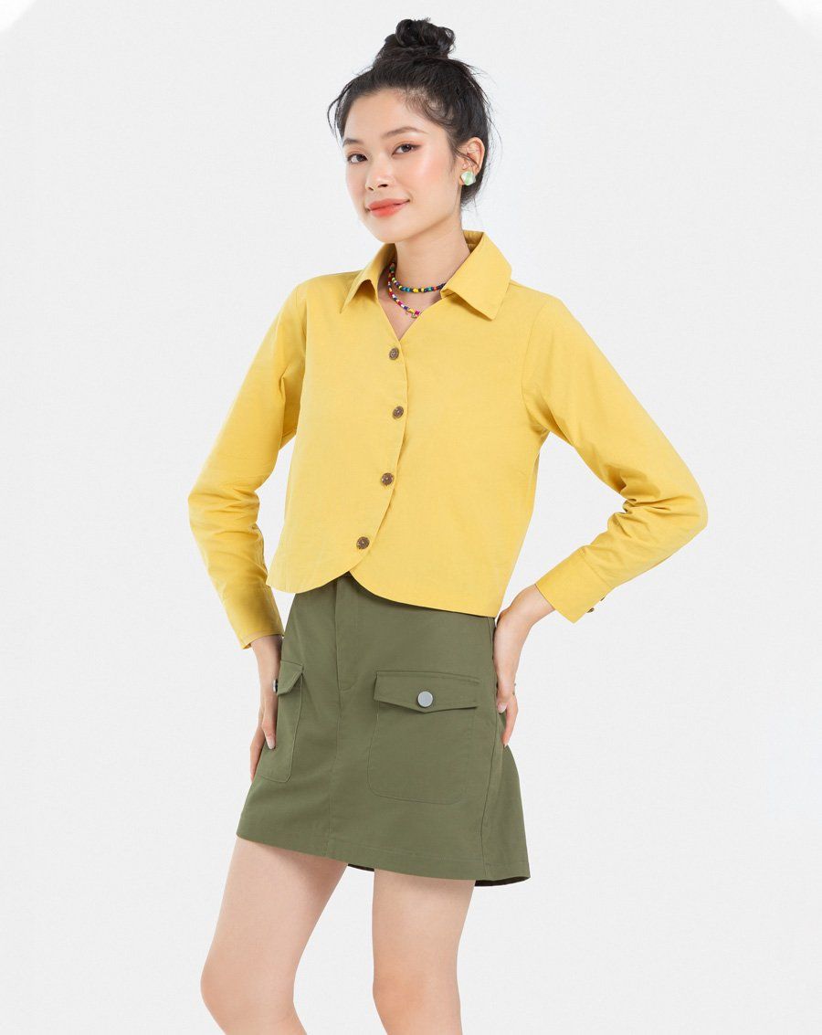 Quần váy dáng A nắp túi hộp