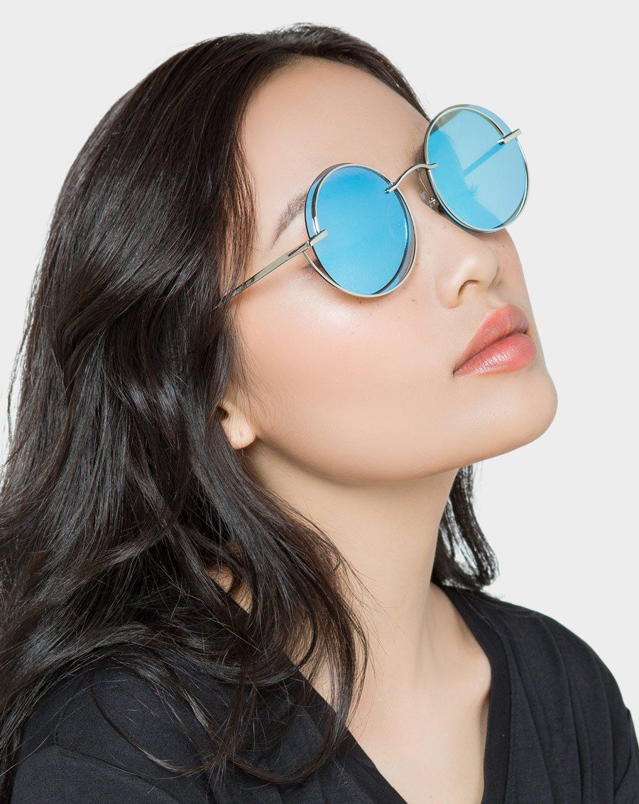 Mắt kính tròn tràn viền kim loại
