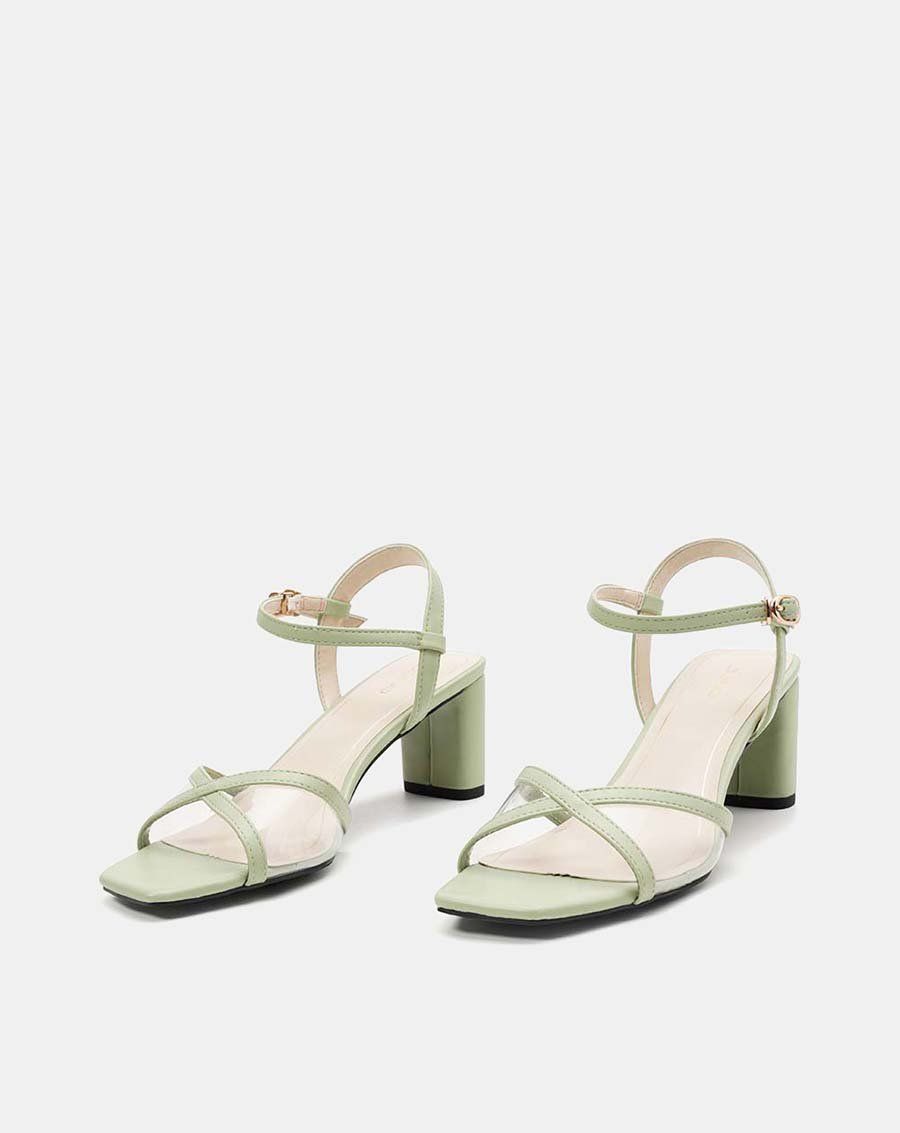 Giày sandal sandal mũi vuông gót vuông