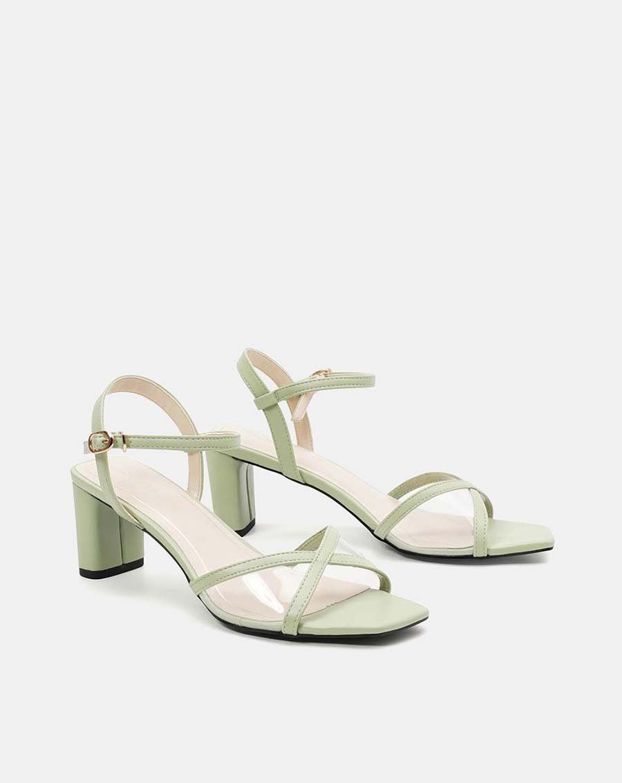 Giày sandal sandal mũi vuông gót vuông