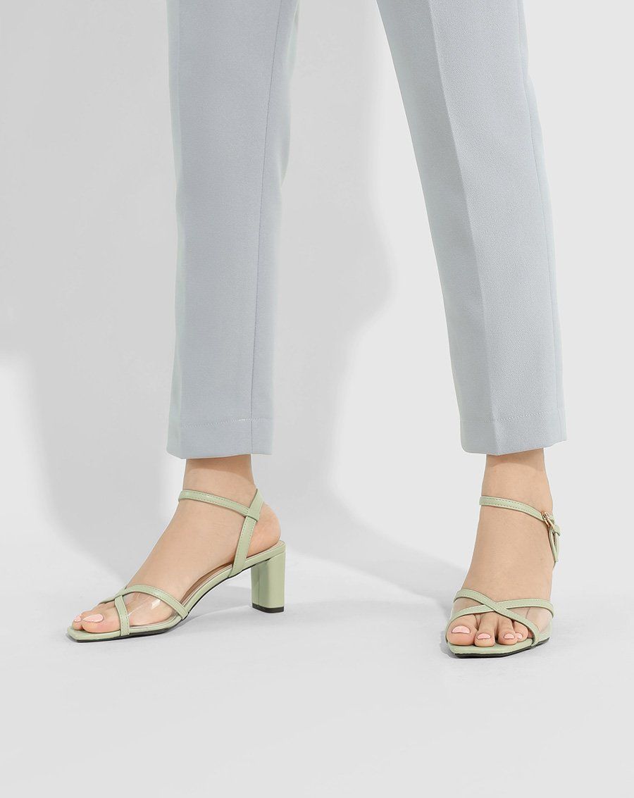 Giày sandal sandal mũi vuông gót vuông