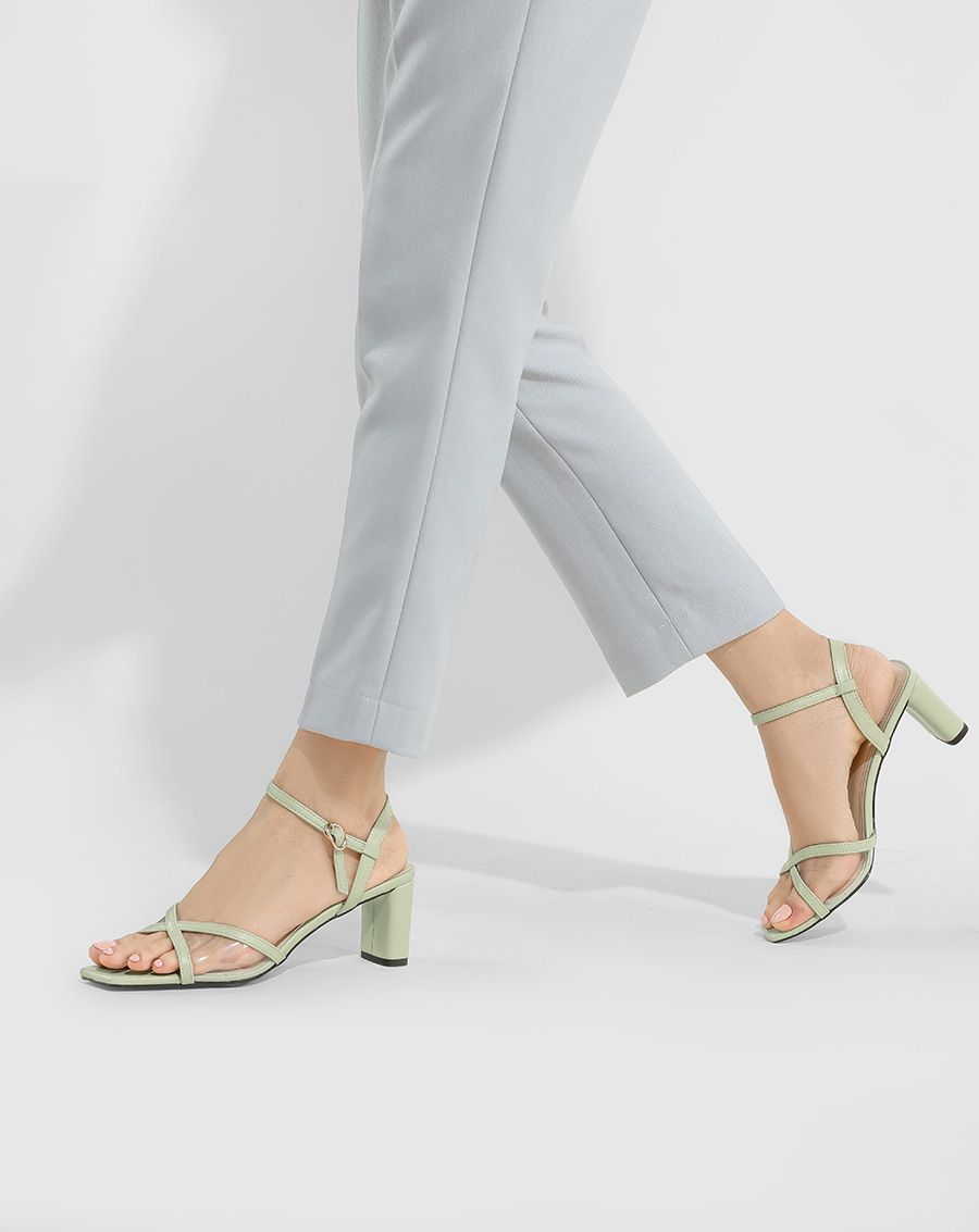 Giày sandal sandal mũi vuông gót vuông