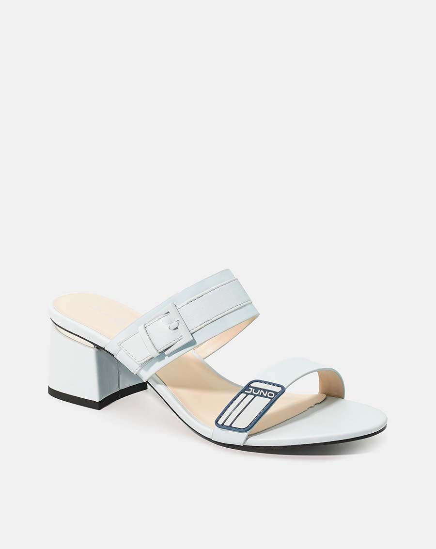 Giày sandal gót vuông viền kim loại