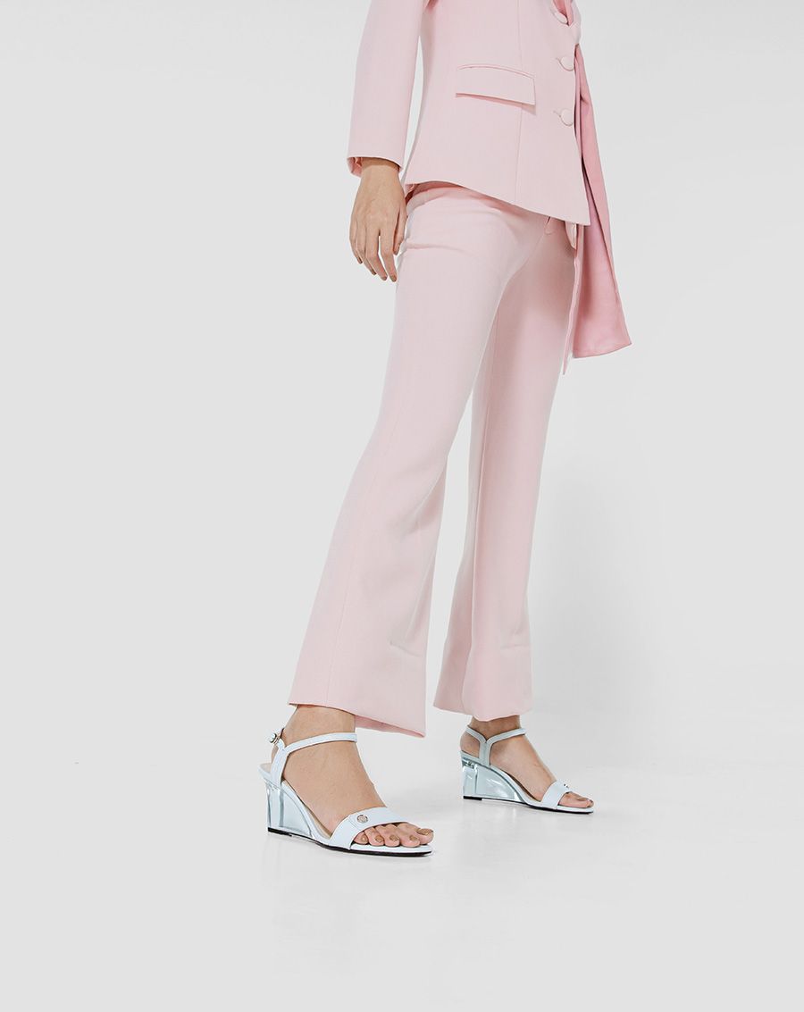 Giày sandal quai mũi ngang giả xé dán