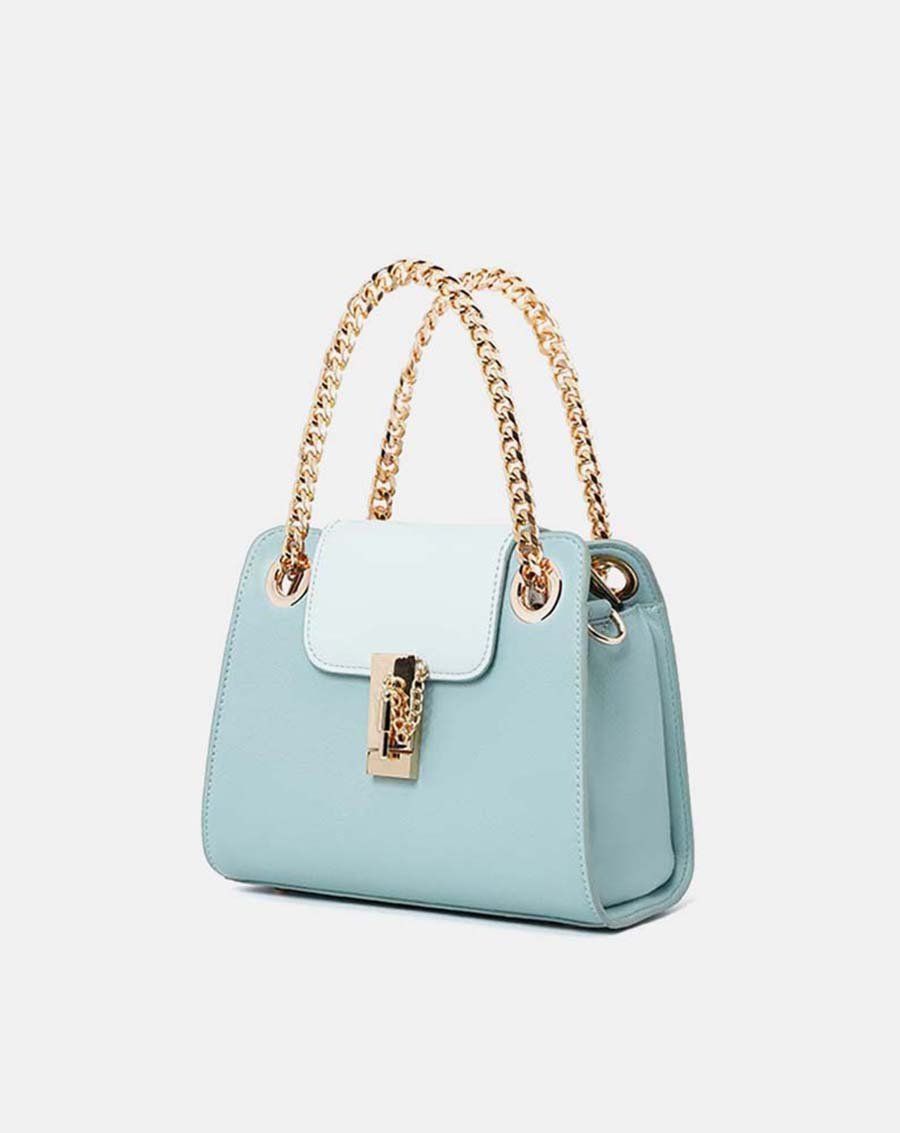 Túi xách nhỏ satchel cách điệu khóa gài
