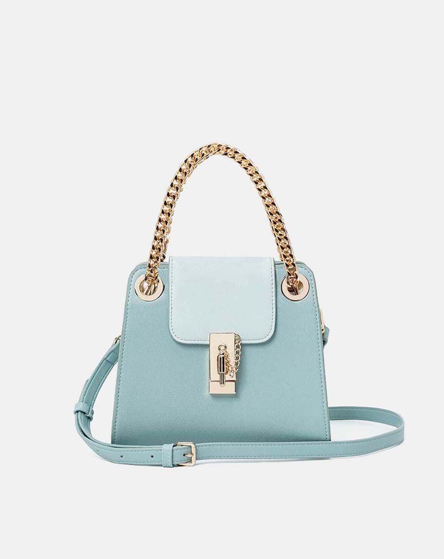 Túi xách nhỏ satchel cách điệu khóa gài