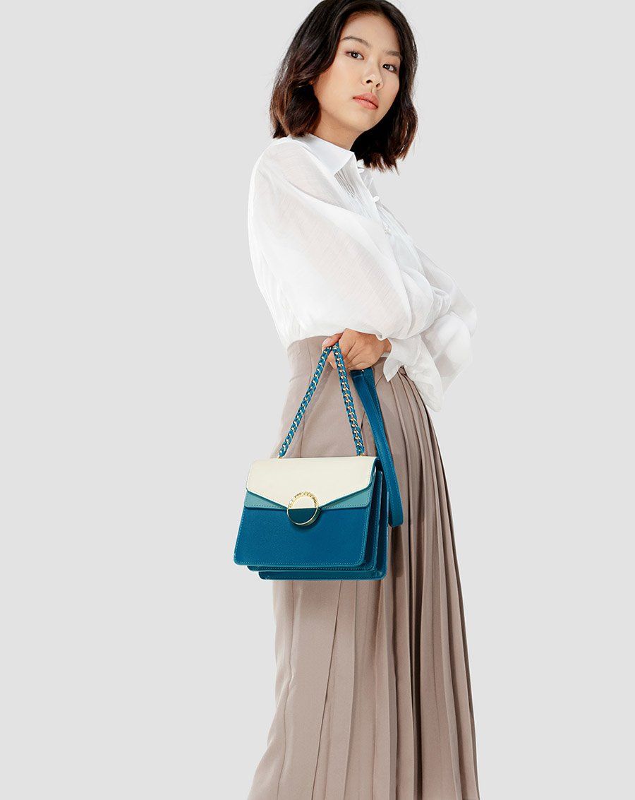 Túi xách nhỏ khoá xoắn trang trí
