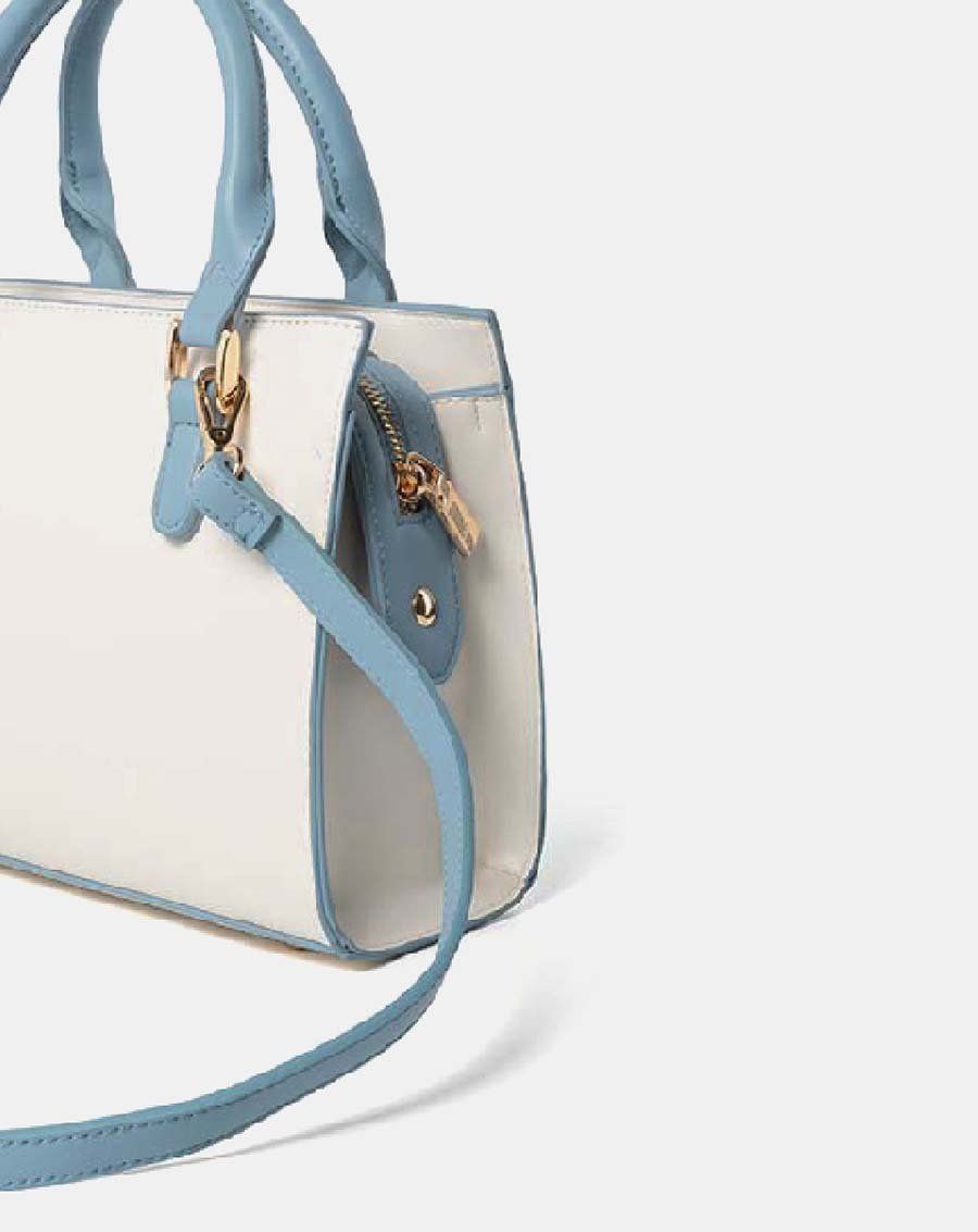 Túi xách trung satchel phối 2 tone