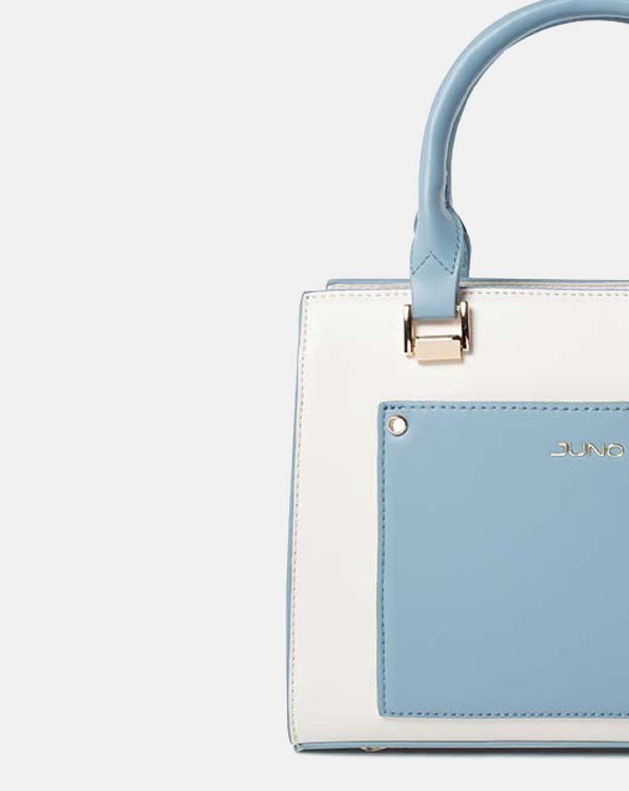Túi xách trung satchel phối 2 tone