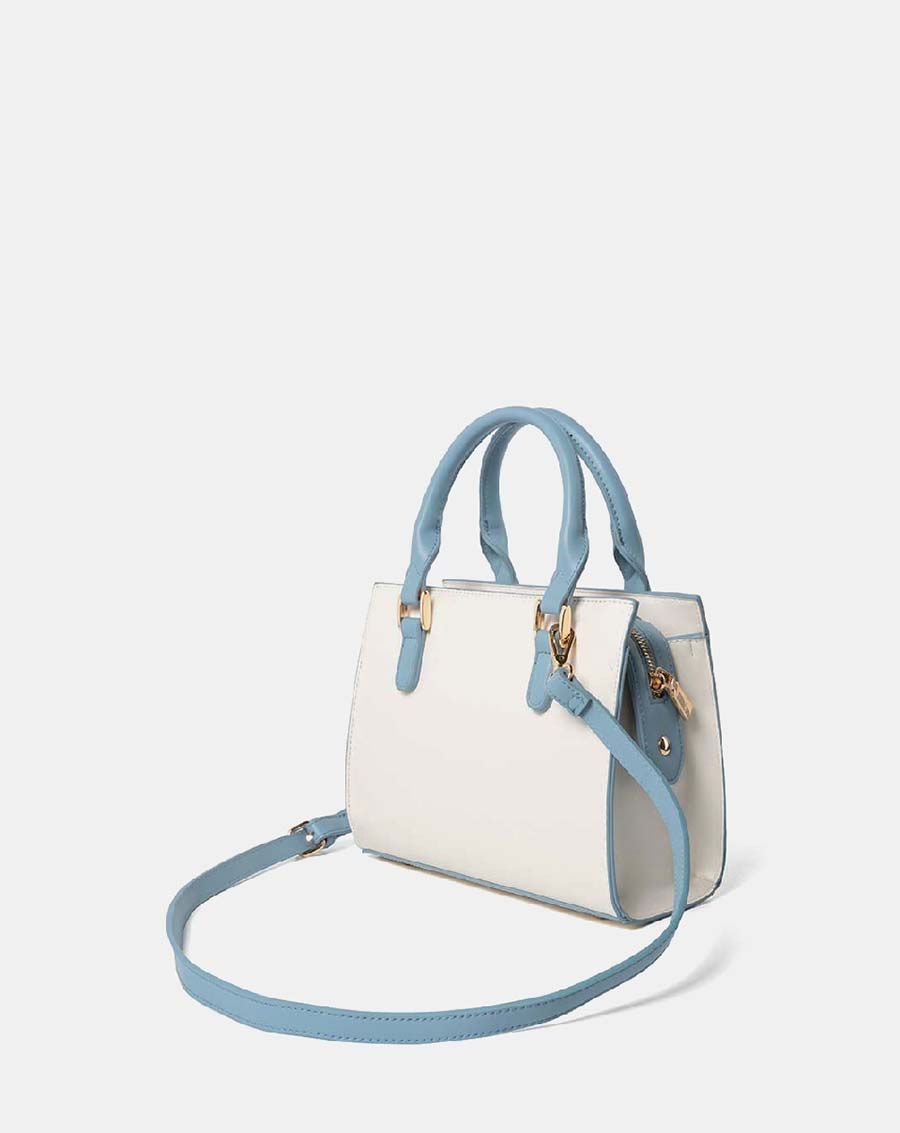 Túi xách trung satchel phối 2 tone