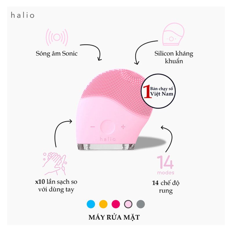 Máy Rửa Mặt Halio Sonic Wave Facial Cleansing & Massaging Device