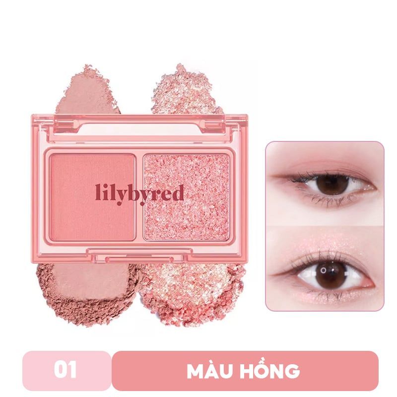 Bảng Phấn Mắt 2 Ô Siêu Xinh, Bền Màu Lilybyred Little Bitty Moment Shadow