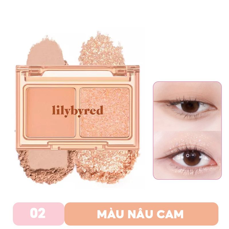 Bảng Phấn Mắt 2 Ô Siêu Xinh, Bền Màu Lilybyred Little Bitty Moment Shadow