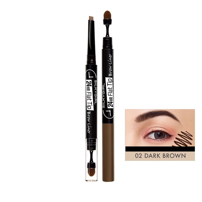 Chì Kẻ Mày Hai Đầu Lâu Trôi Silkygirl 24hr Flat Tip Brow Liner