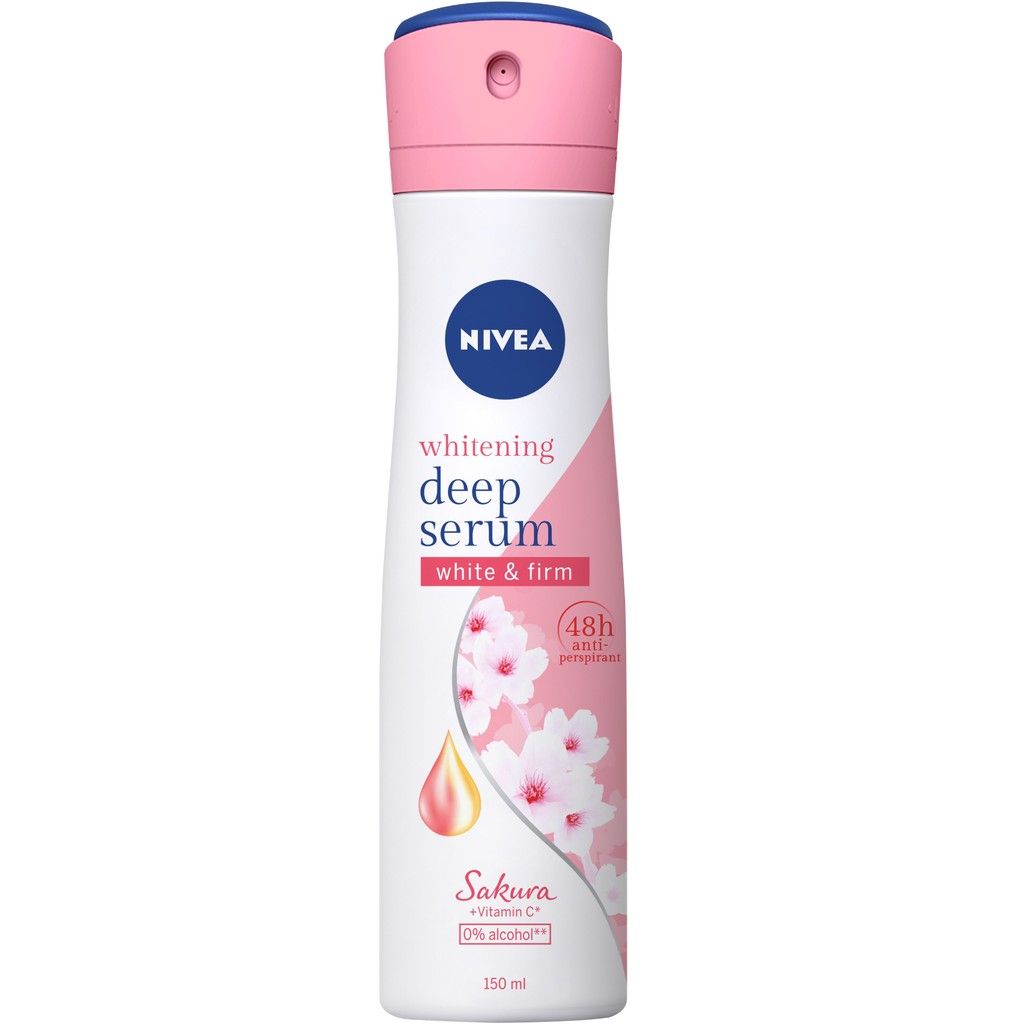 Xịt Ngăn Mùi Serum Dưỡng Trắng Da Nivea Brightening Deep Serum 48H Anti-Perspirant 150ml