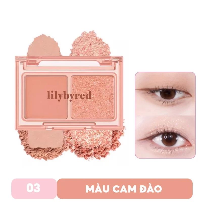 Bảng Phấn Mắt 2 Ô Siêu Xinh, Bền Màu Lilybyred Little Bitty Moment Shadow