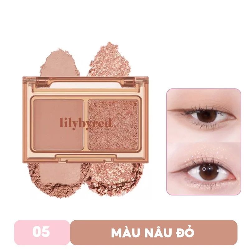 Bảng Phấn Mắt 2 Ô Siêu Xinh, Bền Màu Lilybyred Little Bitty Moment Shadow