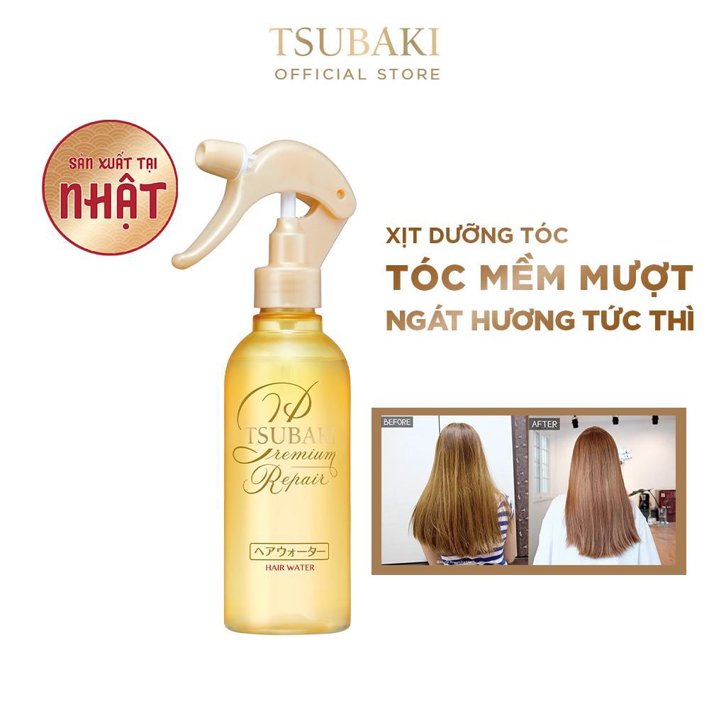 Xịt Dưỡng Tóc Hỗ Trợ Phục Hồi Hư Tổn, Ngăn Rụng Tóc Tsubaki Premium Repair Hair Water 220ml