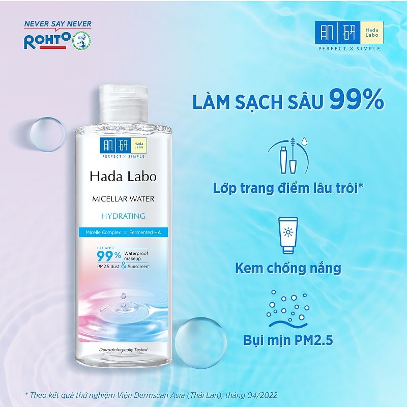 Nước Tẩy Trang Làm Sạch Sâu, Dưỡng Ẩm & Hỗ Trợ Dưỡng Trắng Hada Labo Micellar Water