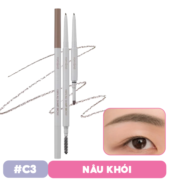 Chì Kẻ Mày Nét Mảnh 3 Trong 1 Cho Đôi Chân Mày Hoàn Hảo, Sắc Nét Romand Han All Sharp Brow - Han All Line