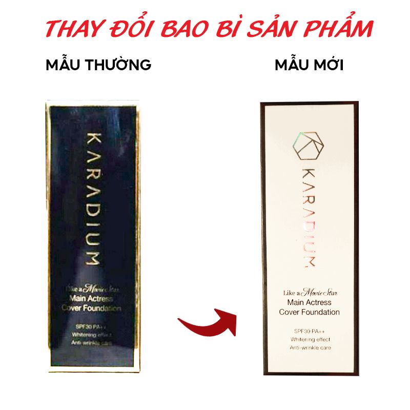 Kem Nền Mỏng Nhẹ Tự Nhiên, Che Khuyết Điểm Tốt Karadium Main Actress Cover Foundation SPF30/PA++  30ml