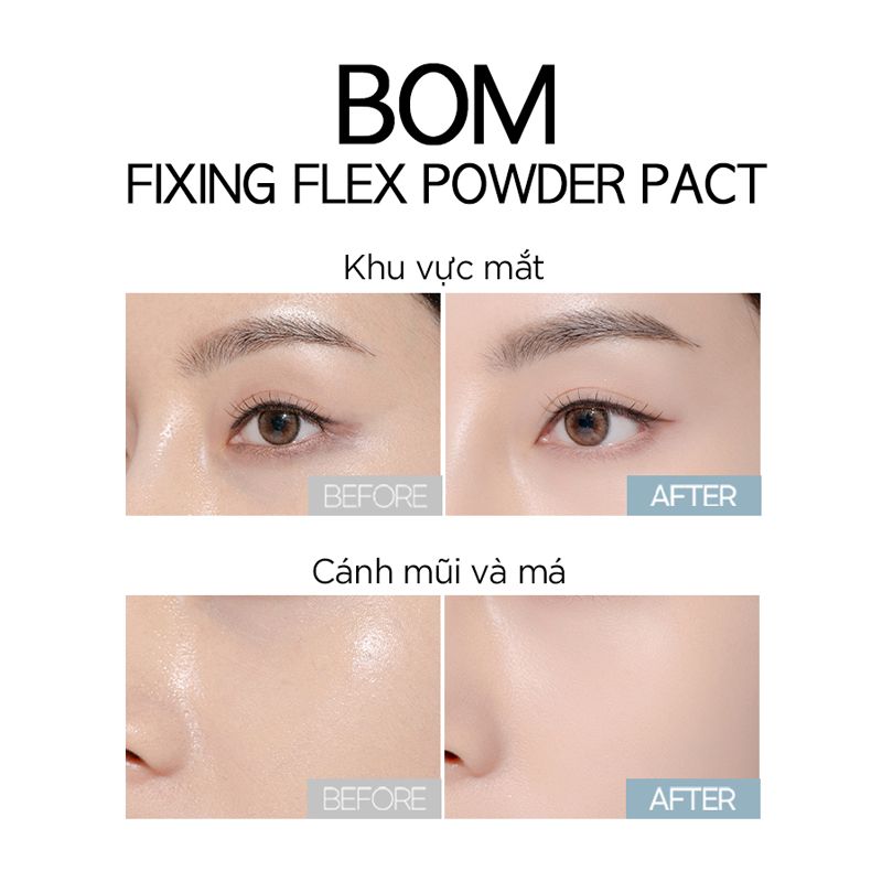 Phấn Phủ Dạng Nén Kiềm Dầu, Giúp Da Mịn Màng B.O.M Fixing Flex Powder Pact 7.5g