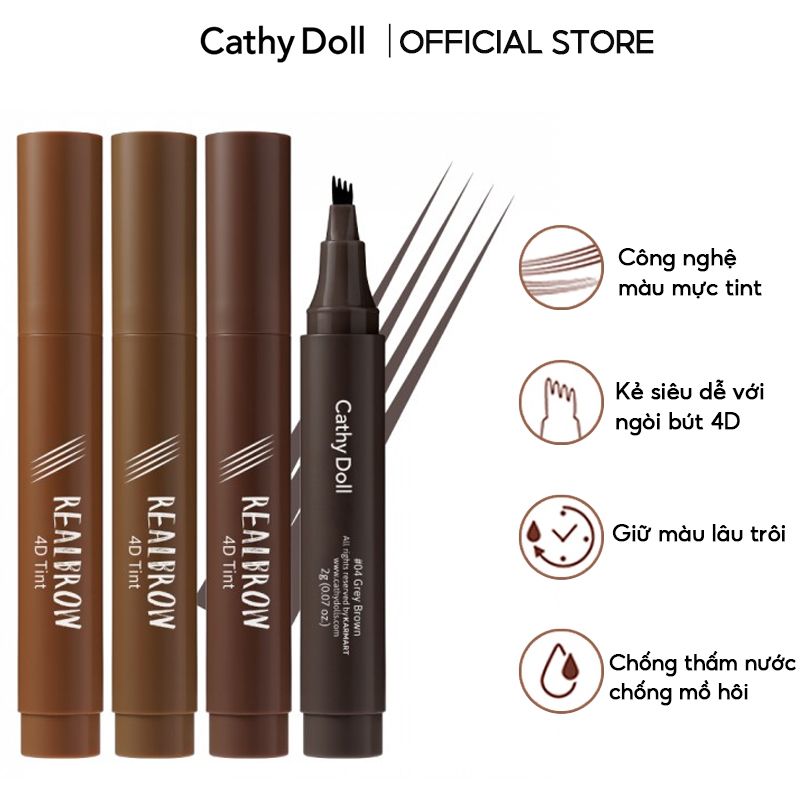 Bút Xăm Chân Mày 4D Cathy Doll Real Brow 4D Tint 2g