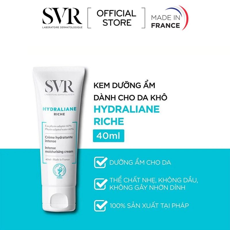 Kem Dưỡng Ẩm Cho Da Khô Đến Rất Khô Dành Cho Mặt Và Cổ SVR Hydraliane Riche 40ml