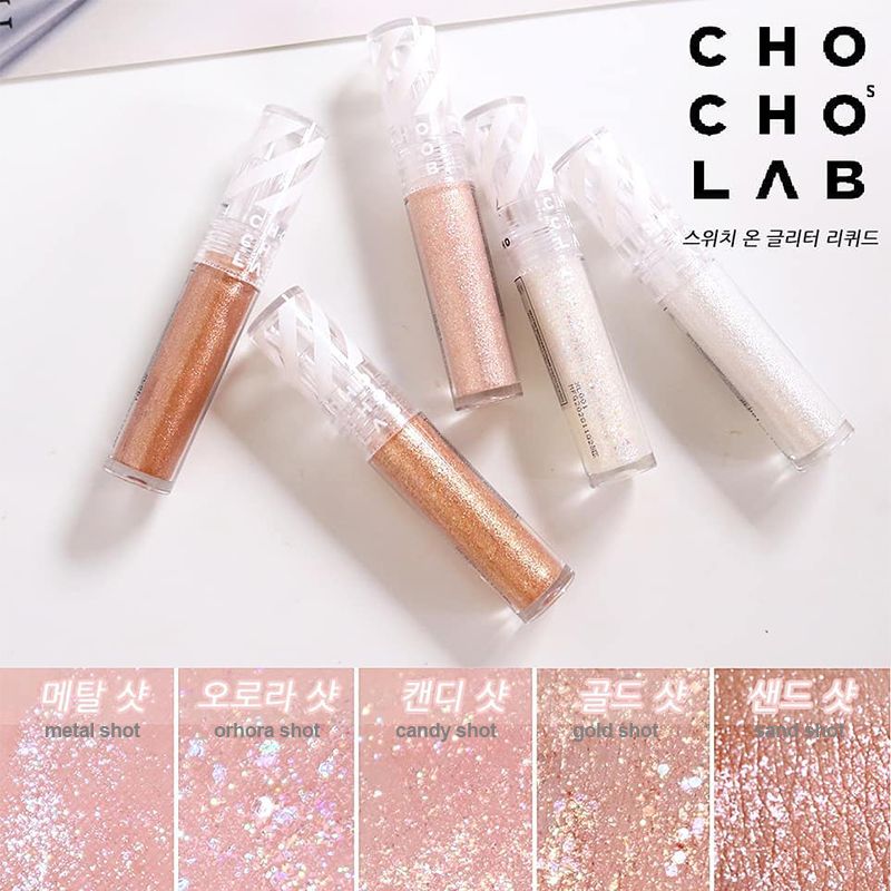 Gel Nhũ Mắt Siêu Lấp Lánh Chocho's Lab Switch On Glitter Liquid 3g Màu #01 METAL SHOT