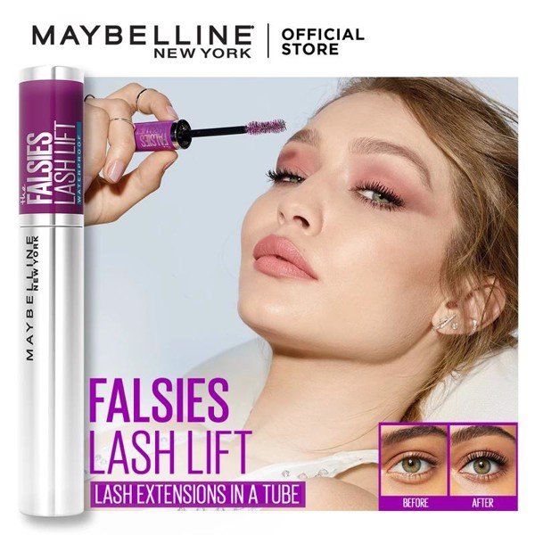 Mascara Uốn Mi, Làm Dài Và Dày Mi Tức Thì Maybelline The Falsies Lash Lift Waterproof - Very Black 8.6ml