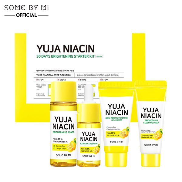 [4 Items] Kit Dưỡng Trắng Da Chiết Xuất Quả Thanh Yên Some By Mi Yuja Niacin 30Days Brightening Starter Kit