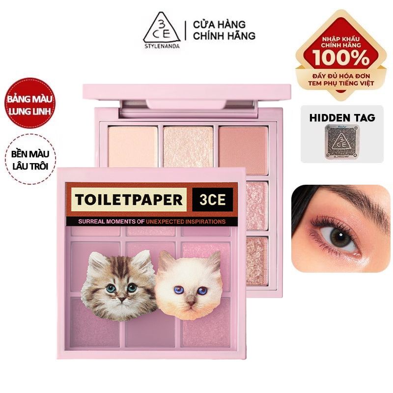 [3CE x TOILETPAPER] Bảng Phấn Mắt 9 Ô 3CE Multi Eye Color Palette - Auto Focus