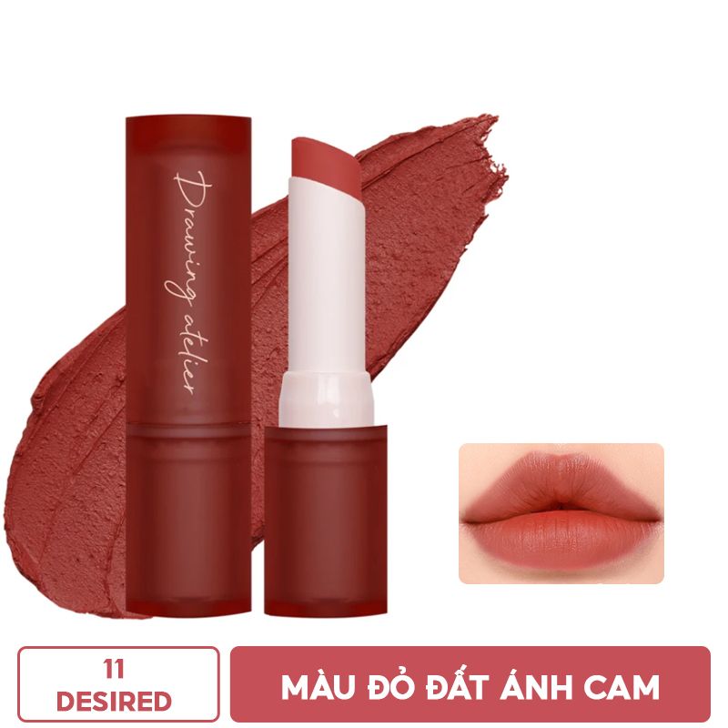 Son Thỏi Lì, Lên Màu Chuẩn I'm Meme Drawing Atelier Velvet Lipstick 3.5g