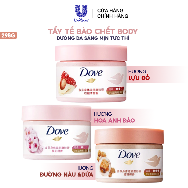 Tẩy Tế Bào Chết Body Dưỡng Da Sáng Mịn Tức Thì DOVE Moisturizing Body Scrub 298g