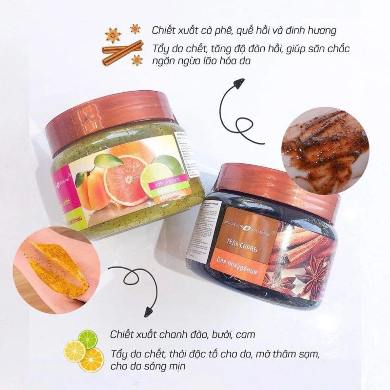 Tẩy Da Chết Body Quế Hồi, Cam Chanh Exclusive Cosmetic Gel Scrub