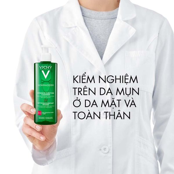 Gel Rửa Mặt Vichy Cho Da Dầu Mụn Làm Sạch Sâu, Giảm Nhờn Normaderm Phytosolution Intensive Purifying Gel