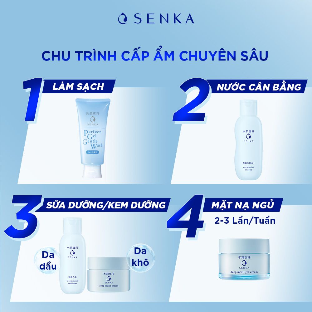 Sữa Dưỡng Cấp Ẩm Chuyên Sâu Senka Deep Moist Emulsion 150ml