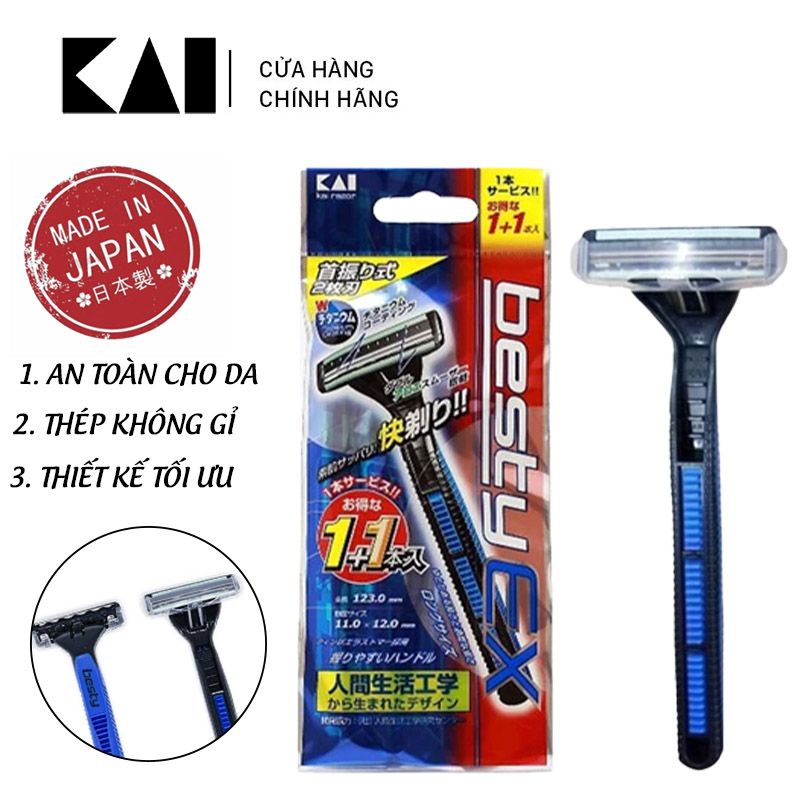 Kai Dao Cạo Nam Besty Hai Lưỡi Kép - Set 2 Dao