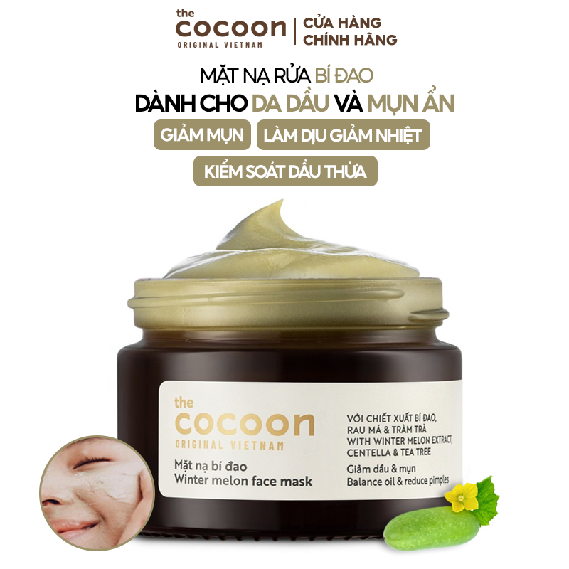 Mặt Nạ Rửa Dành Cho Da Dầu Và Mụn Ẩn Chiết Xuất Bí Đao Cocoon Winter Melon Face Mask