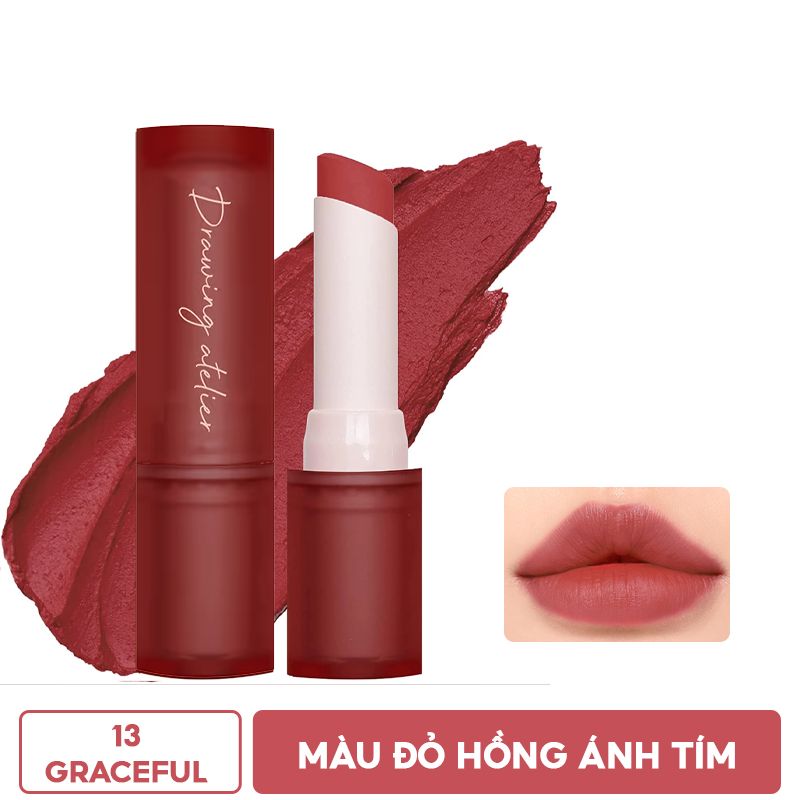 Son Thỏi Lì, Lên Màu Chuẩn I'm Meme Drawing Atelier Velvet Lipstick 3.5g