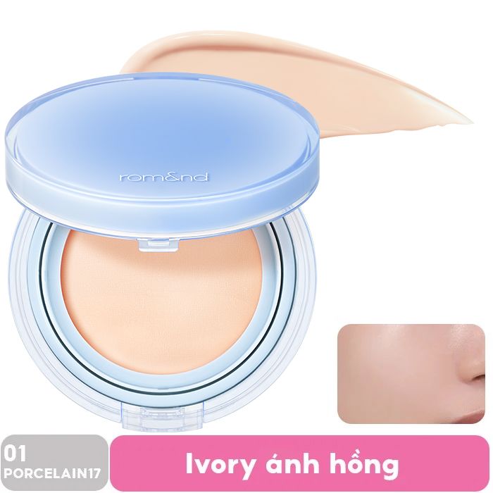 [VE-EASY] Phấn Nước Trang Điểm Che Phủ Tự Nhiên, Căng Bóng Thuần Chay Romand Bare Water Cushion SPF38/PA++++ 20g