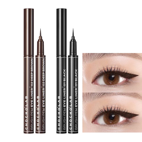 Bút Kẻ Mắt Nước Nét Mảnh, Lâu Trôi Chocho's Lab Brush Pen Eye Liner 0.6ml - 01 BLACK