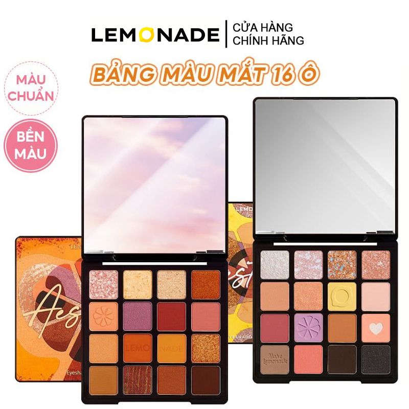 Bảng Phấn Mắt 16 Ô Siêu Mềm Mịn, Bền Màu, Lâu Trôi Lemonade Aesthetic Eyeshadow Palette 20.8g