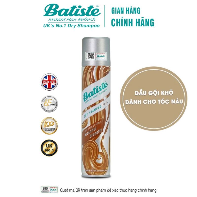 Dầu Gội Khô Giúp Làm Sạch, Tóc Bồng Bềnh Batiste Dry Shampoo 200ml