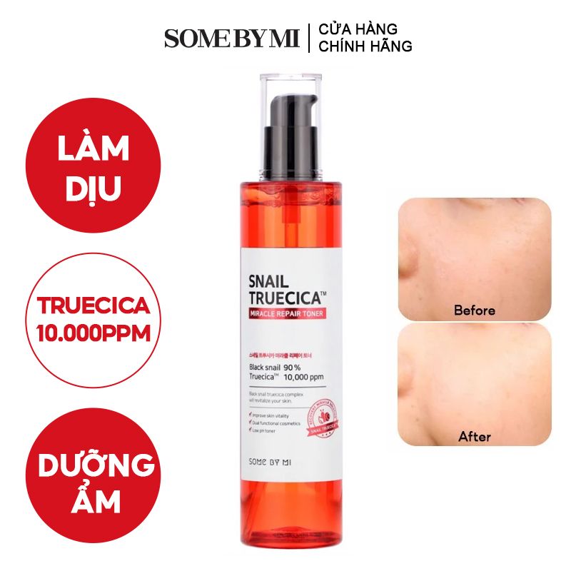 Nước Hoa Hồng Cân Bằng Da Chiết Xuất Ốc Sên Some By Mi Snail Truecica Miracle Repair Toner 135ml