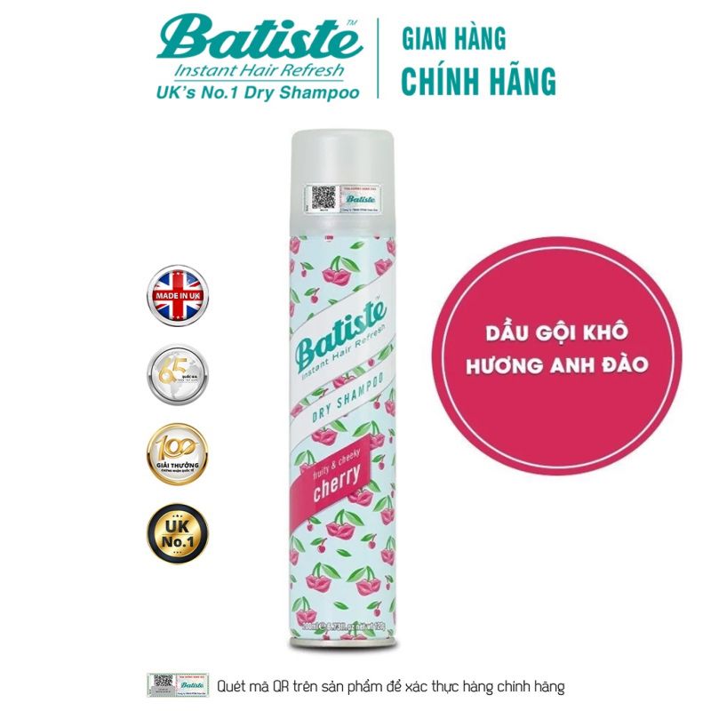 Dầu Gội Khô Giúp Làm Sạch, Tóc Bồng Bềnh Batiste Dry Shampoo 200ml