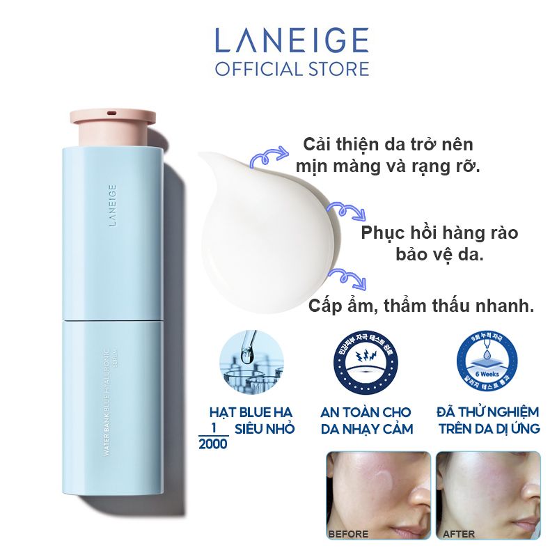 Serum Laneige Tinh Chất Dưỡng Ẩm, Tăng Cường Độ Đàn Hồi, Bảo Vệ Da Laneige Water Bank Blue Hyaluronic Serum 50ml